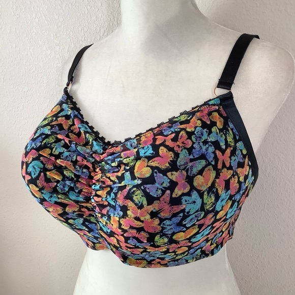 SAVAGE X FENTY Mesh Butterfly Bra 3X Wire-Free Molded Cups Colorful NWOT Whimsy - Picture 1 of 11